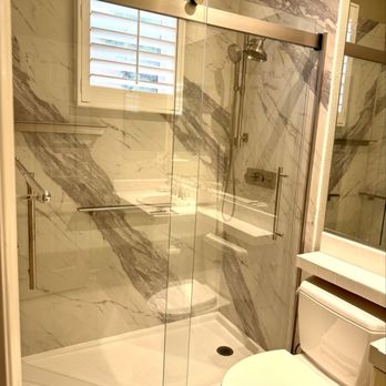 American Vision Windows - Installed Kohler Luxstone. Look how far the walls go. - Windows Installation Near Me - Tustin, California