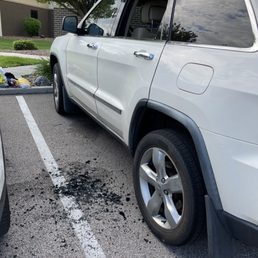 Damage from window breaking spree. Damage from window breaking spree.