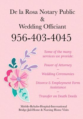 De la Rosa Notary Public & Wedding Officiant