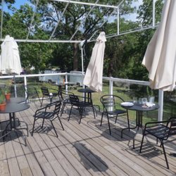 La FONTANA - One of two main level deck overlooking patio and Grand River.