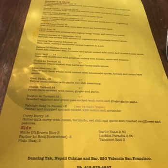 Dancing Yak - Entrees! - Himalayan/Nepalese Near Me - San Francisco, California