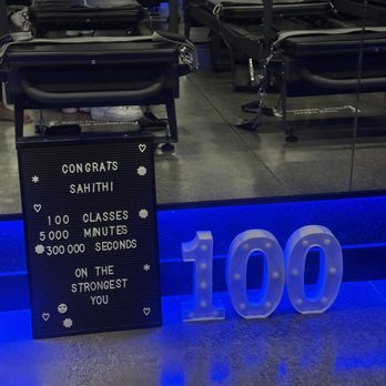 Solidcore - They even put out cute signs for milestones like your 25th, 50th, and 100th classes! - Pilates Near Me - Kirkland, Washington