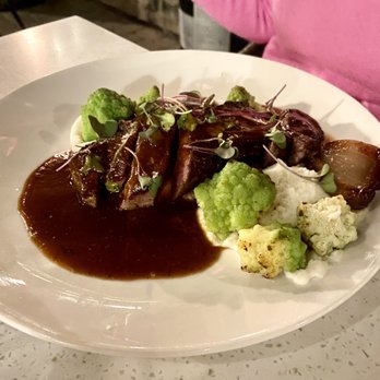 First & Oak - DRY AGED PRIME NEW YORK Romanesco, Smoked Onion, Whipped Potato, Red Wine Reduction - New American Near Me - Solvang, California First & Oak - DRY AGED PRIME NEW YORK Romanesco, Smoked Onion, Whipped Potato, Red Wine Reduction - New American Near Me - Solvang, California