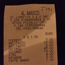 Al Barocco - Rechnung