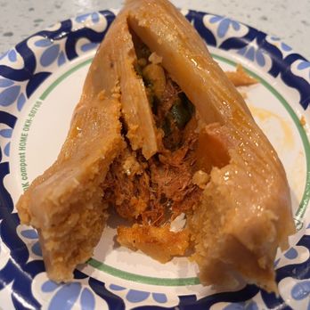 Carolina Tamales - Pork tamale from inside - Mexican Near Me - Bellflower, California