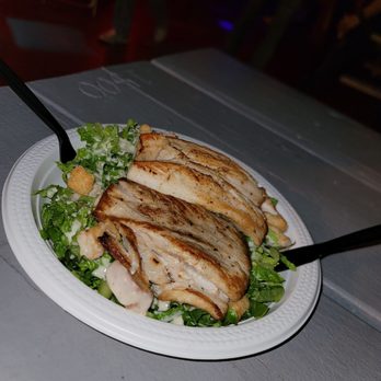 Cafe 27 - It's a choice to eat delicious fries or tasty burgers.. an I have made my choice.. Mahi Ceasar Salad - Tiki Bars Near Me - Southwest Ranches, Florida