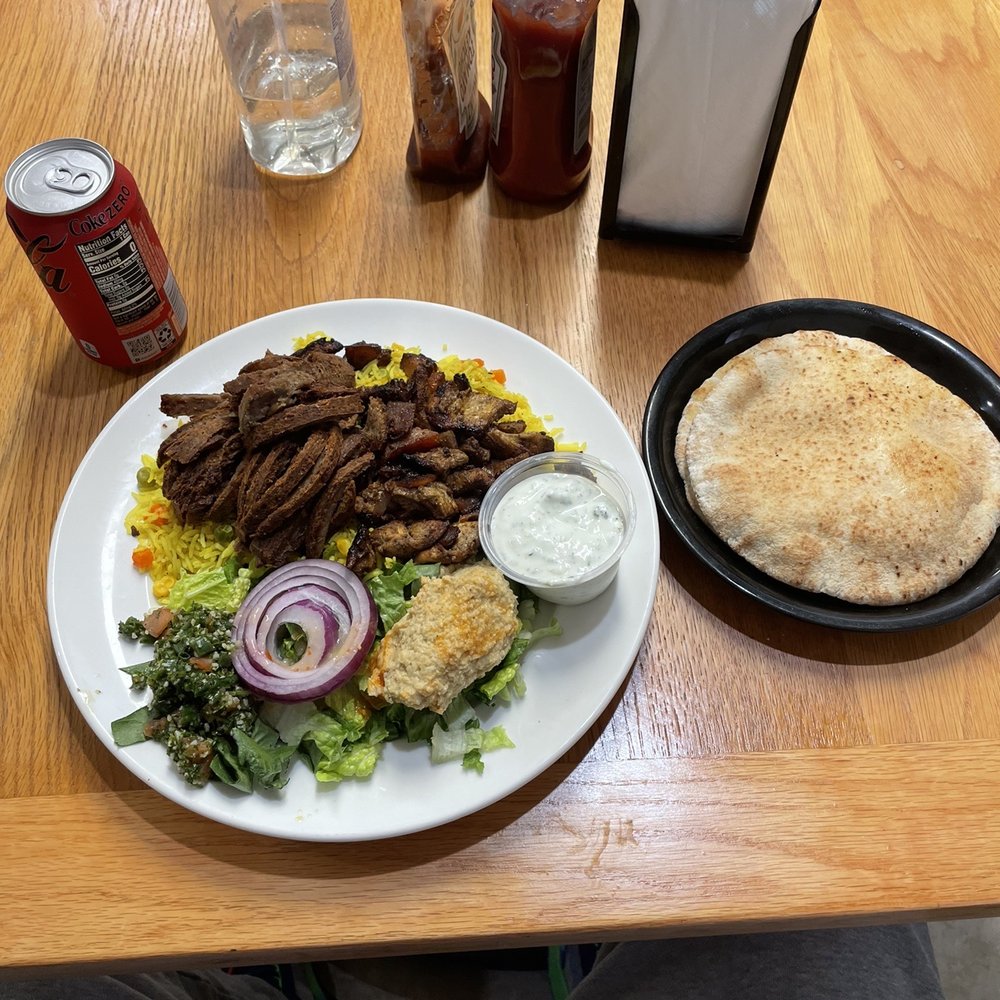 Monterey Halal Market - Lamb & chicken over rice - Halal Near Me - Seaside, California Monterey Halal Market - Lamb & chicken over rice - Halal Near Me - Seaside, California