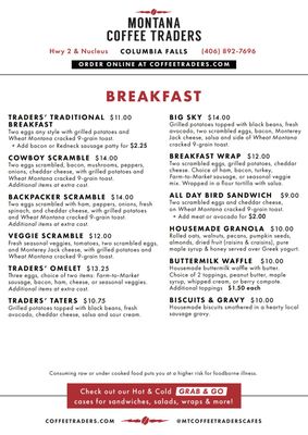 Menu photo 1 Montana Coffee Traders Columbia Falls, MT Menu photo 1 Montana Coffee Traders Columbia Falls, MT