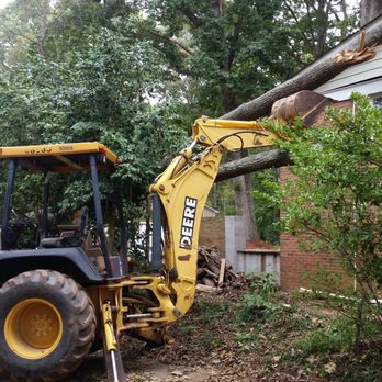 Higher Caliber Tree Service - Using some extra muscle to aid in the removal of the Red Oak that fell on two homes. - Tree Services Near Me Higher Caliber Tree Service - Using some extra muscle to aid in the removal of the Red Oak that fell on two homes. - Tree Services Near Me