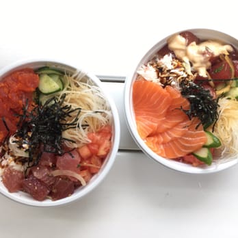 Aloha Cones - Large bowls. Combination of poke and sashimi atop. Delicious! - Sushi Bars Near Me - Honolulu, Hawaii