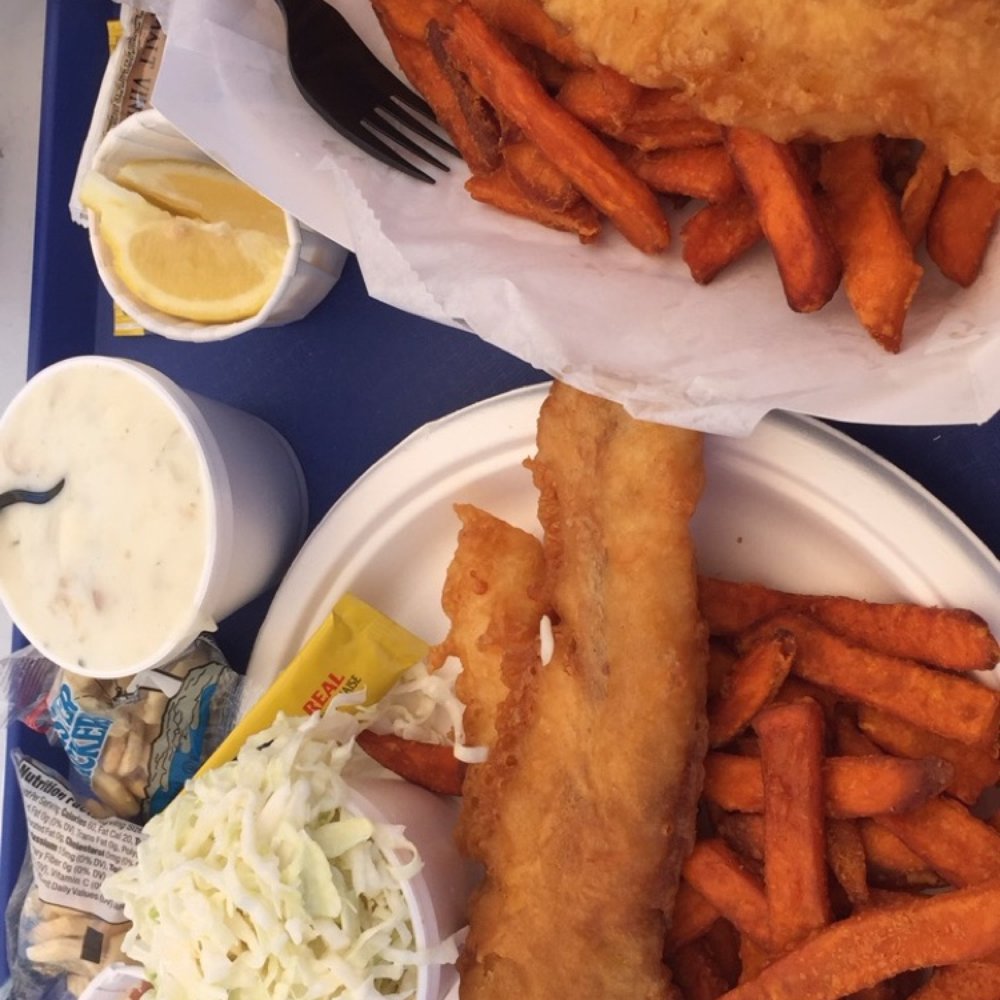 Harbor Fish & Chips - fish n chips, coleslaw, sweet potato fries - Fish & Chips Near Me - Oceanside, California