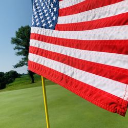 Eagle Creek Golf Club - Hole flags were the American flag on some holes