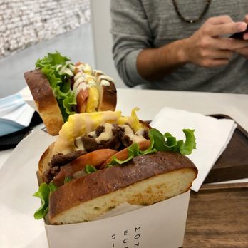 Semicolon Cafe - Bulgogi Sandwich (front) and Lox Sandwich (back) - Coffee & Tea Near Me - New York, New York Semicolon Cafe - Bulgogi Sandwich (front) and Lox Sandwich (back) - Coffee & Tea Near Me - New York, New York