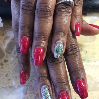 YM nails - Christmas nails thank you Vincent great job!!! - Nail Salons Near Me - Houston, Texas