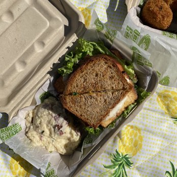 Veggie Galaxy - The Club Sandwich, Potato Salad, Vegan Mac & Cheese Bites - Breakfast & Brunch Near Me - Cambridge, Massachusetts Veggie Galaxy - The Club Sandwich, Potato Salad, Vegan Mac & Cheese Bites - Breakfast & Brunch Near Me - Cambridge, Massachusetts