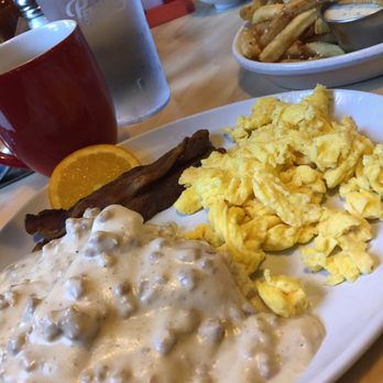 Two Chicks - He has biscuits and gravely scrambled eggs and bacon! - Breakfast & Brunch Near Me - Reno, Nevada Two Chicks - He has biscuits and gravely scrambled eggs and bacon! - Breakfast & Brunch Near Me - Reno, Nevada