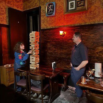 Jules Maes Saloon - Table top Jenga & games - Comfort Food Near Me - Seattle, Washington