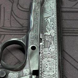 Chesapeake Gunslingers - Polished and custom engraved 1911