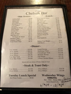Menu photo 1 Chelsea Bar Northville, SD