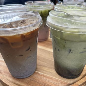 Auria Coffee - Dirty black sesame latte and black sesame matcha latte - Desserts Near Me - Buena Park, California