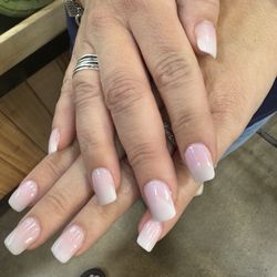 Sky Nails - Refill on ombré nails that were not blended and cuticles were not cleaned up. Sloppy work.