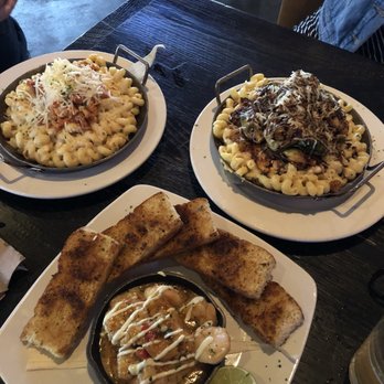 Barleymash - Lobster Mac n cheese on the left and Brussels Heaven on the right! Firey shrimp were amazing too! - Sports Bars Near Me - San Diego, California