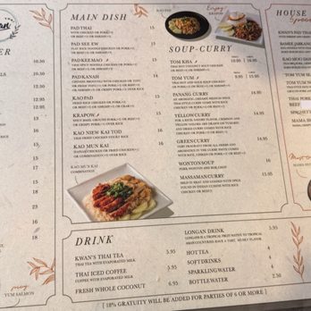 Kwan Kitchen - Menu - Thai Near Me - Pasadena, California