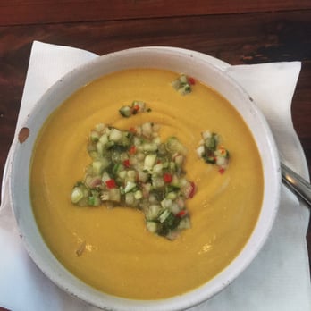 Toad Style - Cold curry soup w/ cucumber shallot relish for lunch. - Vegan Near Me - Brooklyn, New York Toad Style - Cold curry soup w/ cucumber shallot relish for lunch. - Vegan Near Me - Brooklyn, New York