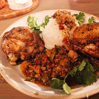 Bellflower - Chicken Thighs picadillo entree. it was ok, not worth the $23.00 it cost though - New American Near Me - Ypsilanti, Michigan