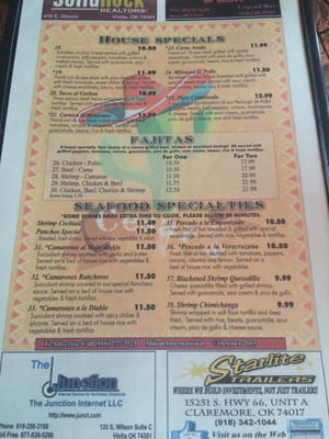 Menu photo 3 Cesar's Place Vinita, OK