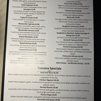 Toscana Italian Kitchen - Menu - Italian Near Me - Myrtle Beach, South Carolina