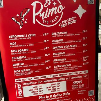 El Primo Red Tacos - Menu - Tacos Near Me - Miami, Florida