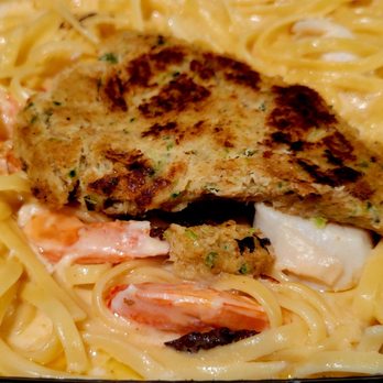 Azteca Restaurant-Cantina - Seafood Linguini. The crab meat is that smashed crab cake. - Mexican Near Me - College Park, Maryland Azteca Restaurant-Cantina - Seafood Linguini. The crab meat is that smashed crab cake. - Mexican Near Me - College Park, Maryland