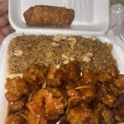 Peking Place - Orange chicken with chicken fried rice