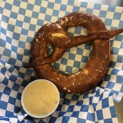 Build A Brat - Soft Pretzel with Jalapeño Beer Cheese!