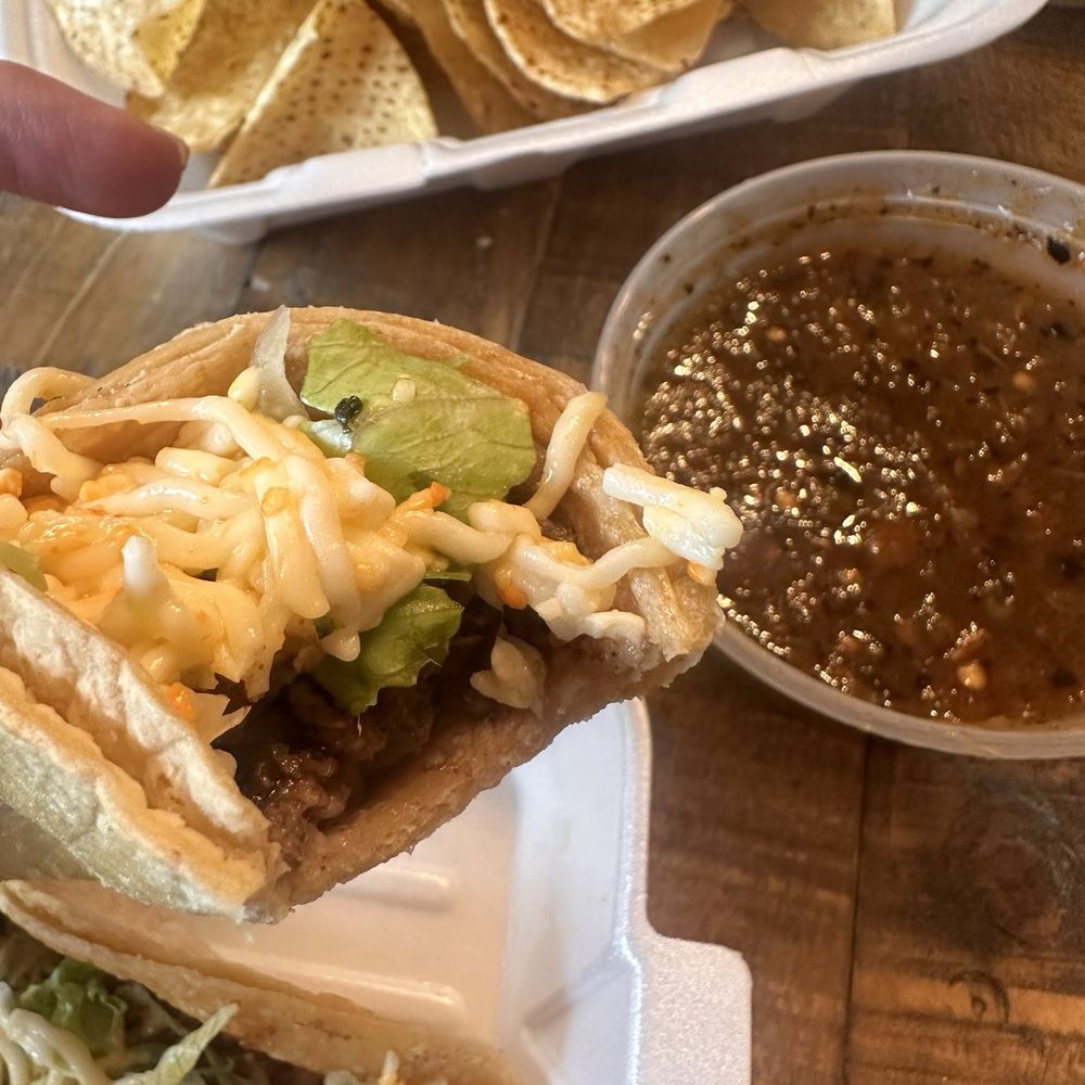 Steak Taco, Beef Taco, Chips and Salsa Steak Taco, Beef Taco, Chips and Salsa