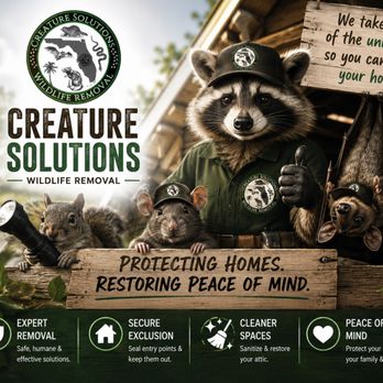 Creature Solutions - Creature Solutions provides expert wildlife removal, exclusion, attic cleanup & rodent control to protect Florida homes & families. - Wildlife Control Near Me Creature Solutions - Creature Solutions provides expert wildlife removal, exclusion, attic cleanup & rodent control to protect Florida homes & families. - Wildlife Control Near Me