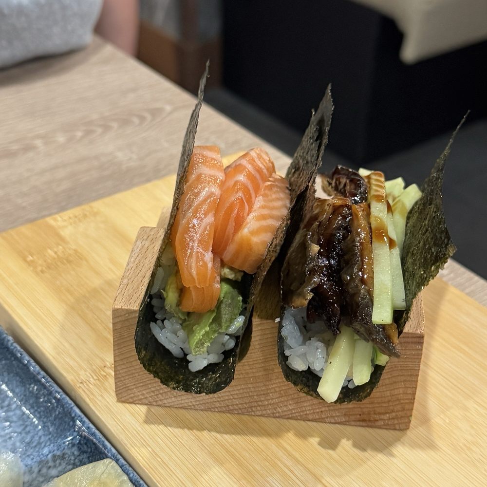 Sushi Umami - Salmon and unagi hand rolls - Japanese Near Me - Milpitas, California Sushi Umami - Salmon and unagi hand rolls - Japanese Near Me - Milpitas, California