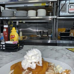 Twisted Griddle - Peach cobbler pancakes