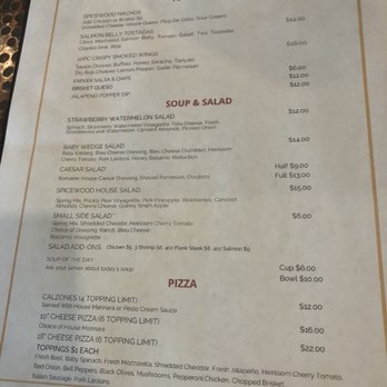 Spicewood Restaurant - Spicewood Menu as of July 6, 2023 Page 1/2 - New American Near Me - Alpine, Texas Spicewood Restaurant - Spicewood Menu as of July 6, 2023 Page 1/2 - New American Near Me - Alpine, Texas