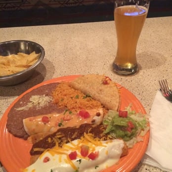 El Chico - a plate of food and a glass of beer - Mexican Near Me - Ardmore, Oklahoma