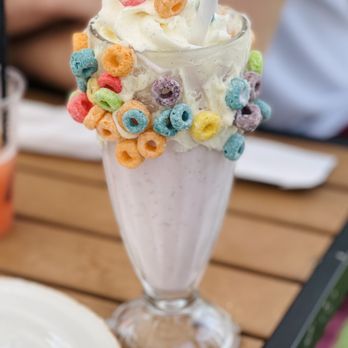 New Realm Brewing - Strawberry milkshake decorated with fruit loops - New American Near Me - Atlanta, Georgia New Realm Brewing - Strawberry milkshake decorated with fruit loops - New American Near Me - Atlanta, Georgia