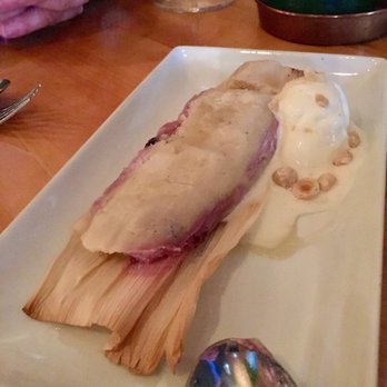 Table 6 - The worst dessert ever. Blueberry tamale with lavender hand soap gelato - New American Near Me - Denver, Colorado