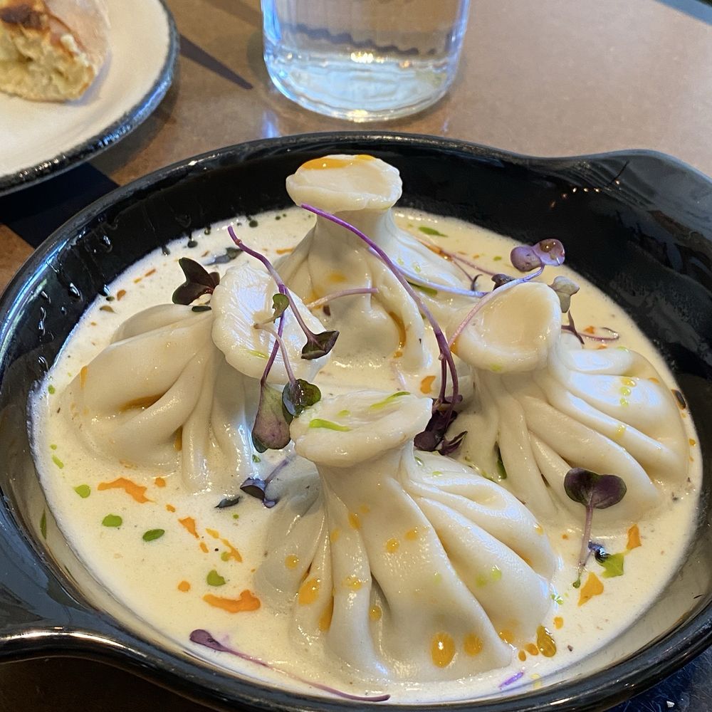 Laliko - Mushroom Khinkali in Truffle Sauce (4pcs) - Georgian Near Me - New York, New York Laliko - Mushroom Khinkali in Truffle Sauce (4pcs) - Georgian Near Me - New York, New York