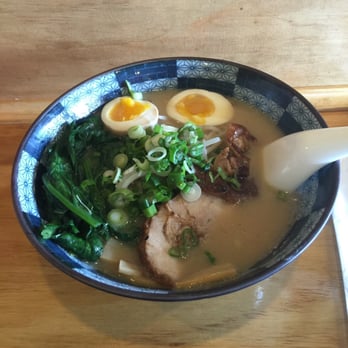 Kamisama Ramen - Donkatsu with charshu, soft boiled egg and spinach. - Japanese Near Me - Bakersfield, California Kamisama Ramen - Donkatsu with charshu, soft boiled egg and spinach. - Japanese Near Me - Bakersfield, California