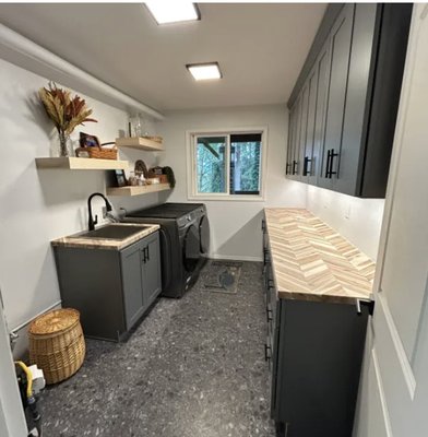 Laundry Room renovation - Our client’s laundry room is thoughtfully designed and built for maximum functionality, with unique touches that set it apart.