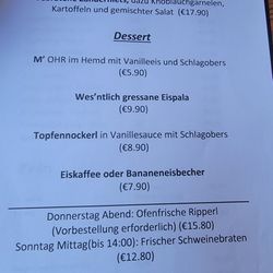 Gasthaus Wes'n - Menu