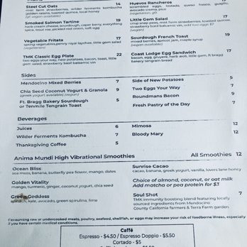 Terra Mar Kitchen - Menu - New American Near Me - Albion, California