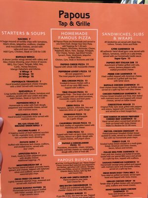 Menu photo 5 Papous Tap & Grille Aurora, OH Menu photo 5 Papous Tap & Grille Aurora, OH