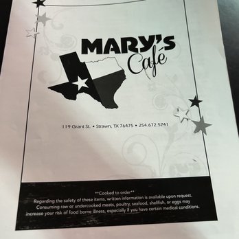 Mary's Cafe - Menu 3/16/2023 - American Near Me - Strawn, Texas